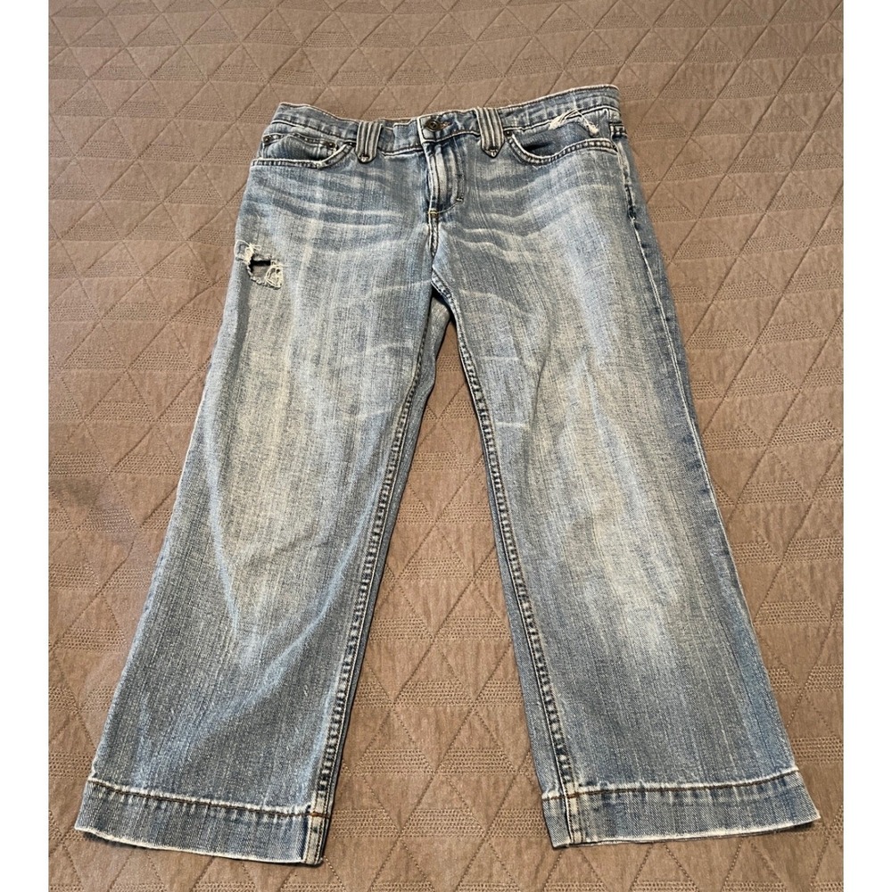 Juicy Couture Jeans Women 29 Blue Pre-owned Heart Pocket Distressed Y2K Cropped
